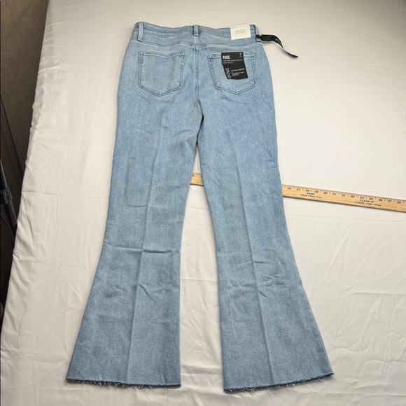 Paige High Rise Laurel Canyon Jeans size 32 32x32 wide leg boot cut soft stretch - Picture 17 of 17